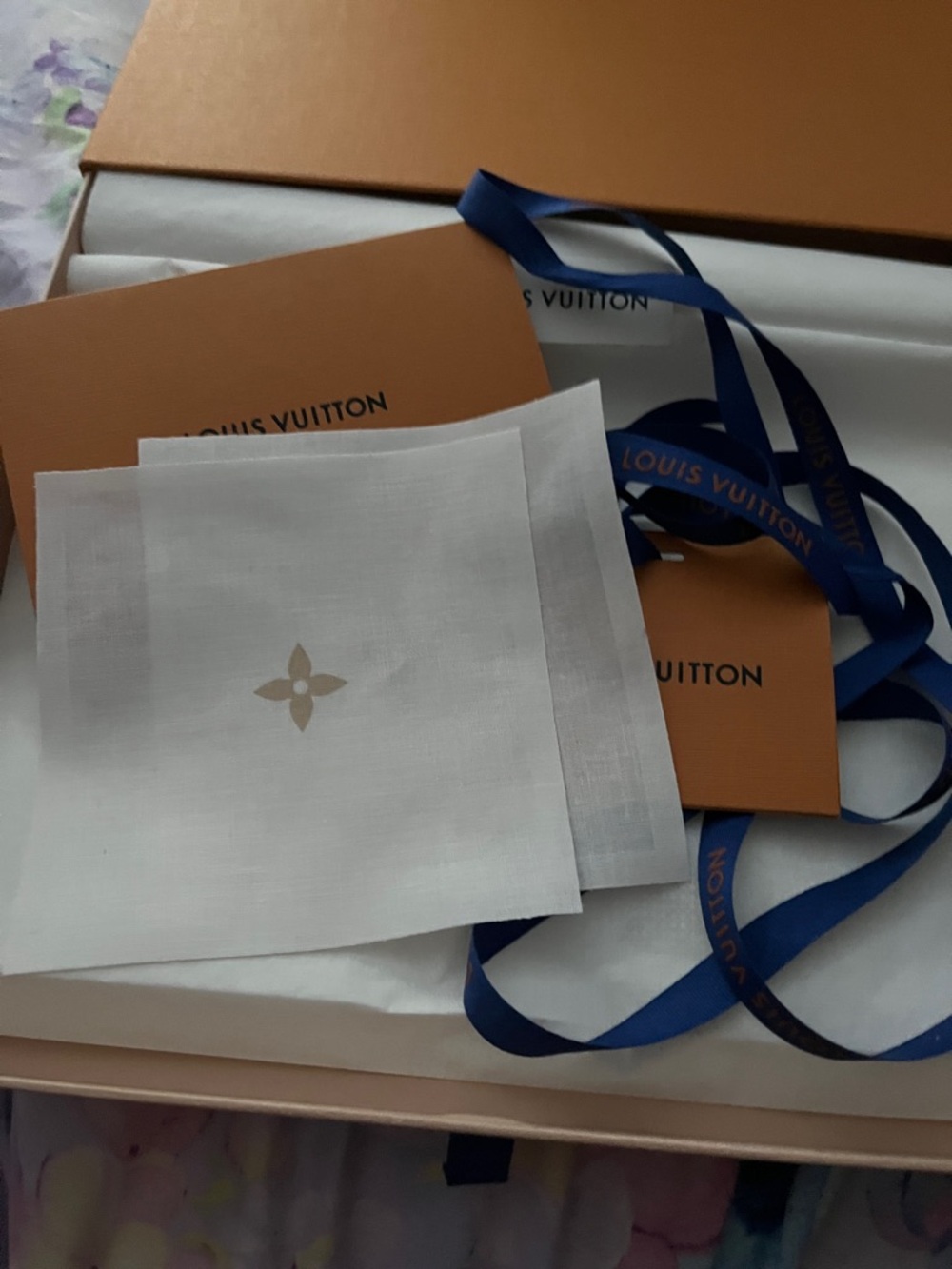 Louis Vuitton Orange Packaging Set with Navy Accents - Picture 5 of 11